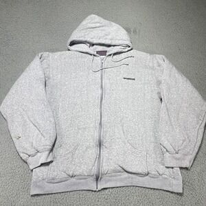 McGregor Sweatshirt Mens Large Gray Full Zip Hoodie Lined Pockets Drawstring VTG